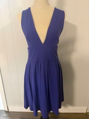 Deep V-Neck Sleeveless Purple A-Line Dress XL NWT Susana Monaco